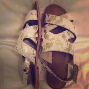 Naughty monkey cowhide sandals